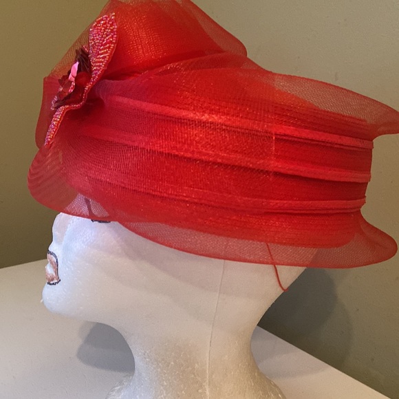 Really Cute Red Church Dress Hat by Essence